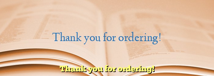 Thank you for ordering!