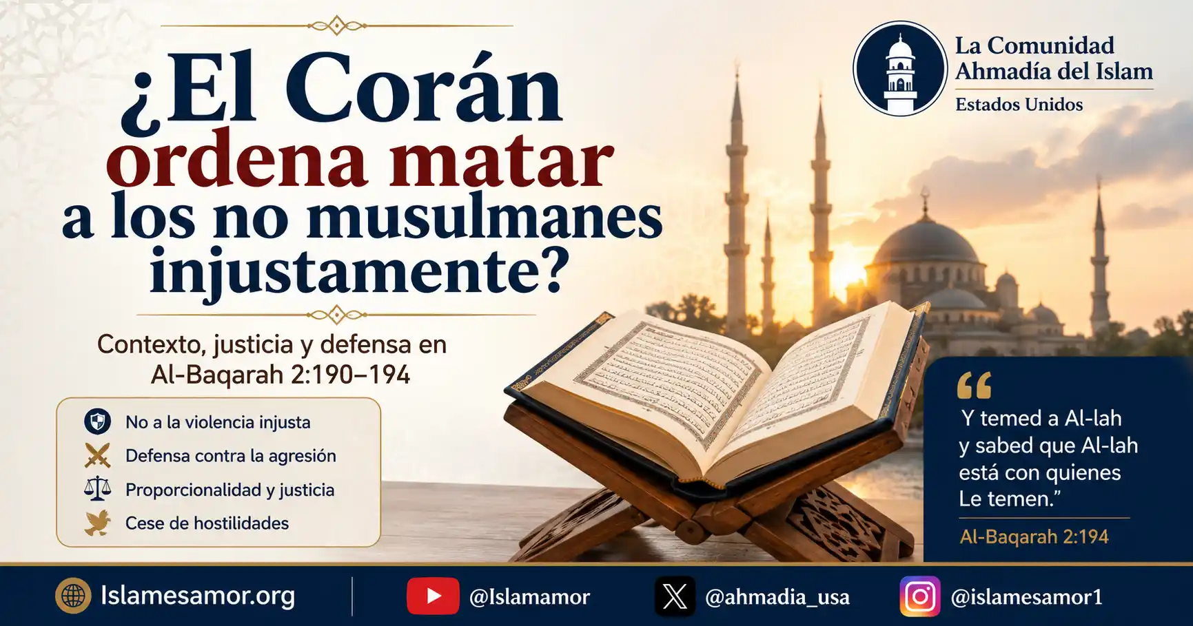 Analisis de Al Baqarah 2 190 194 sobre si el Coran ordena matar a los no musulmanes injustamente Análisis de Al-Baqarah 2-190-194 sobre si el Corán ordena matar a los no musulmanes injustamente