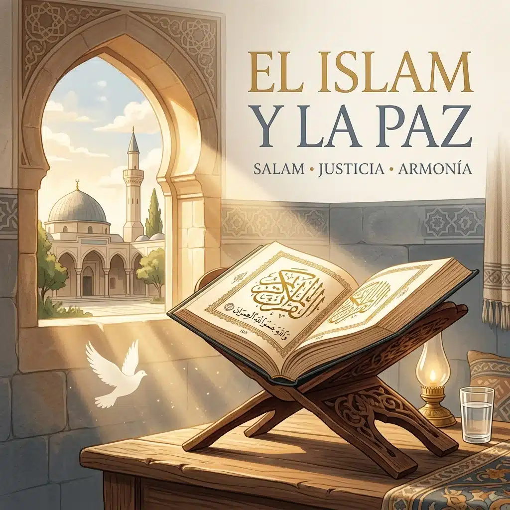 Ilustración educativa sobre el Islam y la Paz